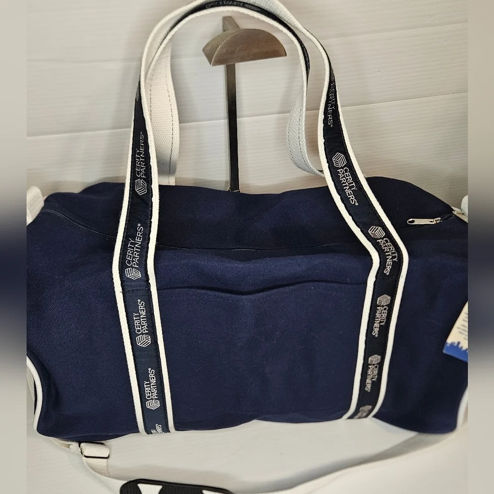 BankerBags Navy Canvas Duffel Bag – Certify Partners Logo – Made in USA
